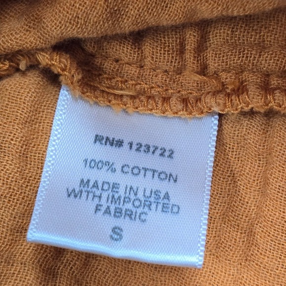 Xirena Top Womens Small Orange‎ Sleeveless Gauze Y Neck Cotton Flowy - Picture 6 of 11